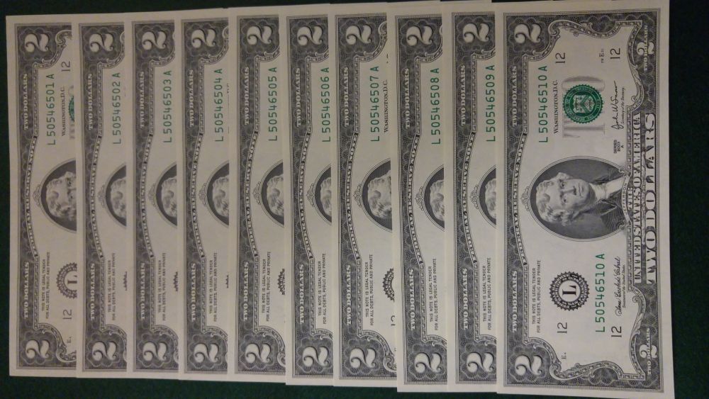 10-Uncirculated-Consecutive-$2-Bills